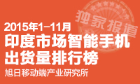 走進(jìn)印度 2015年1-11月印度市場智能機(jī)出貨量排行榜