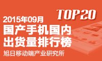 2015年09月國(guó)產(chǎn)手機(jī)國(guó)內(nèi)出貨量排行榜