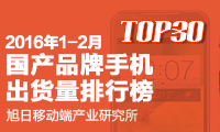 2016年1-2月國產(chǎn)品牌手機(jī)出貨量排行榜