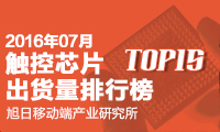 2016年7月觸控芯片出貨量排行榜