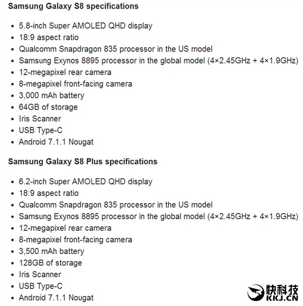 三星Galaxy S8起步價跳漲:6200元