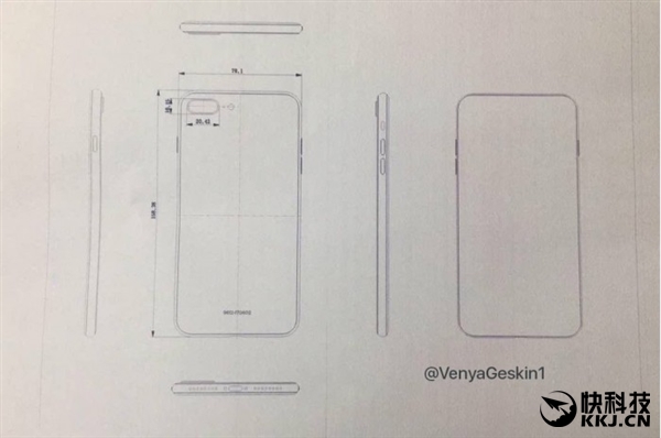 iPhone 8、7S最終版設(shè)計(jì)圖流出：正面指紋識(shí)別