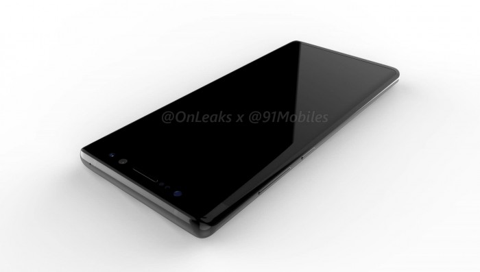 Galaxy Note 8高清渲染圖曝光:指紋傳感器位于雙攝像頭右側(cè)