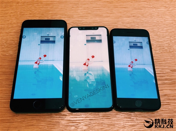iPhone 8亮屏對(duì)比iPhone 7、7 Plus：全面屏震撼