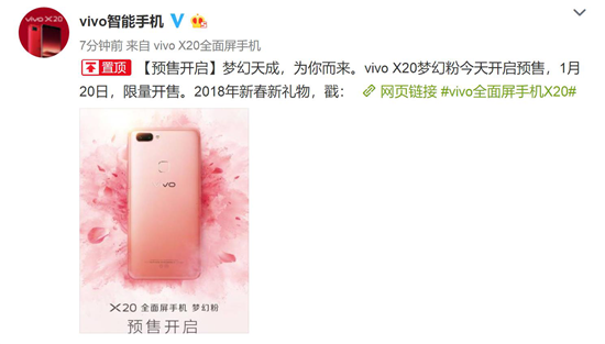vivo X20夢(mèng)幻粉