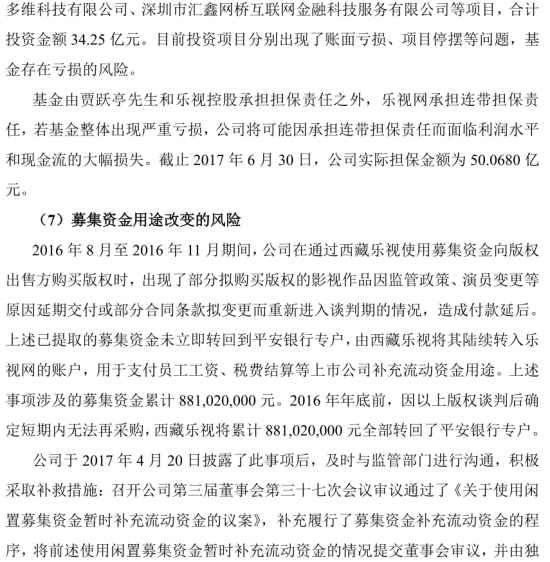 樂視公告四連發(fā):澄清融創(chuàng)過戶問題 提示八大風(fēng)險