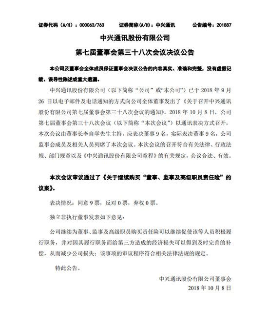 中興通訊給高管買的責(zé)任險有什么用？