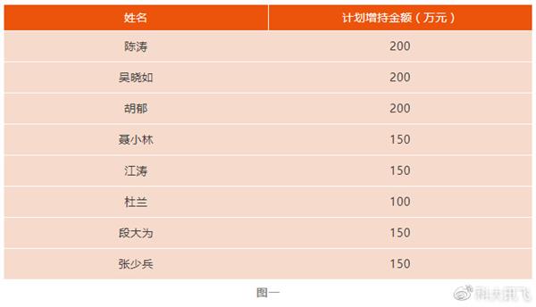 科大訊飛全體高管增持股票 承諾6個月內(nèi)不減持