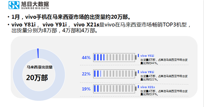 vivo手機(jī)全球市場(chǎng)表現(xiàn)(2019年1月)