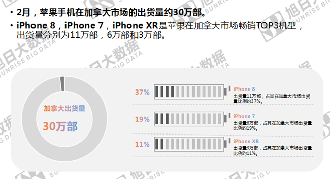 蘋果手機(jī)全球市場(chǎng)表現(xiàn)(2019年2月)