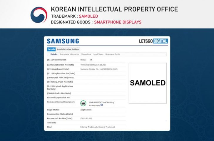 全新屏幕技術來了?三星顯示器申請SAMOLED商標