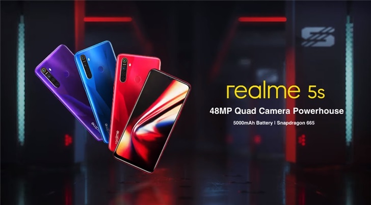 Realme 5s確認搭載驍龍665處理器，5000mAh電池